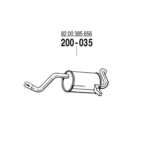 ARM 補修用 R/マフラー ルノー ルーテシアIII 1.6 05〜13 RK4M RK4MC 1.6-16V 81Kw - 50614