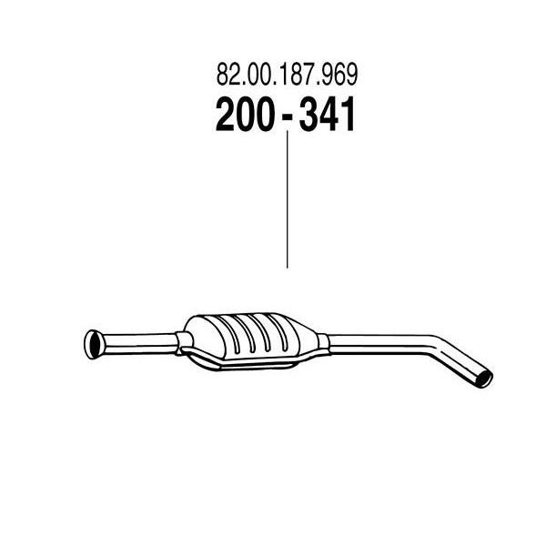 ARM 補修用 C/マフラー ルノー メガーヌI 1.6 ハッチバック/ワゴン 99〜02 AK4M 1.6-16V 81Kw - 200-341