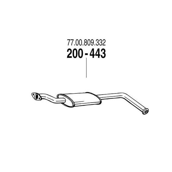 ARM 補修用 C/マフラー ルノー ルーテシアI 1.8 16V 91〜95 C57D 57F7P 1.8-16V 101Kw  (ABS装着車除く) 200