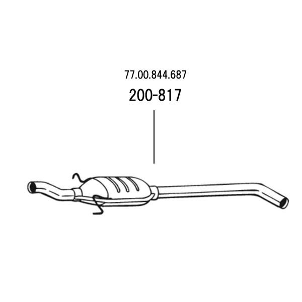 ARM 補修用 C/マフラー ルノー メガーヌI 2.0 8V ハッチバック/セニック 96〜99 AF3R2 AF3RJ 2.0-8V 85Kw  16Vは不