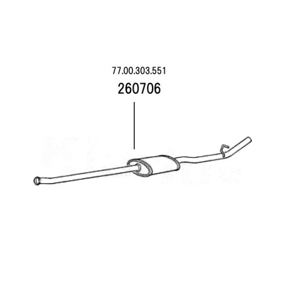 ARM 補修用 C/マフラー ルノー カングー 1.4 97〜03 KCK7J 1.4-8V 55Kw - 260706