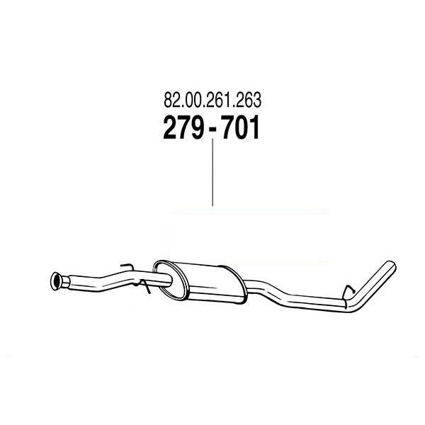 ARM 補修用 C/マフラー ルノー カングー 1.6 16V 01〜08 KCK4M 1.6-16V 70Kw - 279-701