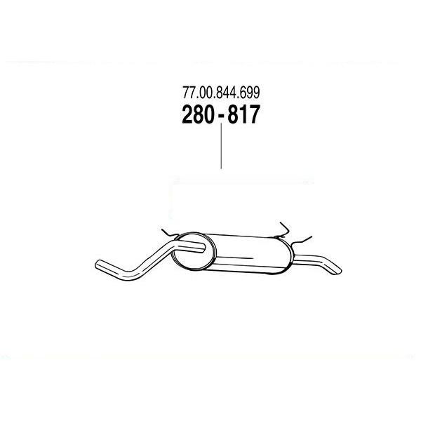 ARM 補修用 R/マフラー ルノー メガーヌI 2.0 8V ハッチバック/セニック 96〜99 AF3R2 AF3RJ 2.0-8V 85Kw  16Vは不