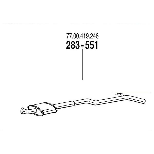 ARM 補修用 C/マフラー ルノー ルーテシアII 1.6 8V 98〜00 BK7M 1.6-8V 66Kw  車輌タイプCBODは車台番号：→W00284
