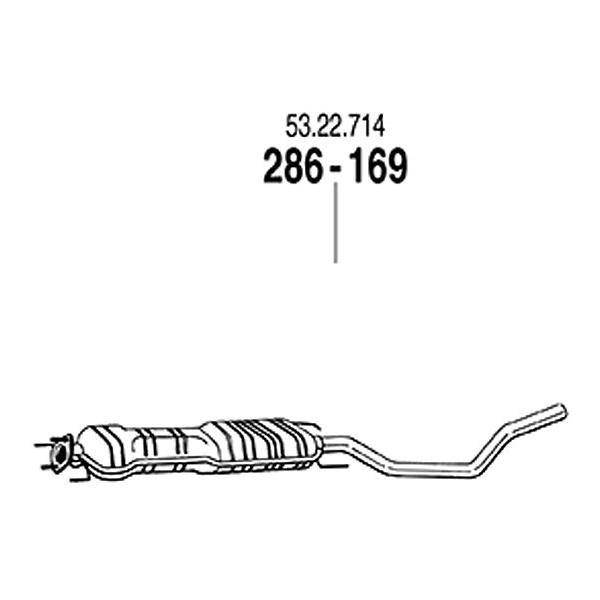 ARM 補修用 C/マフラー サーブ 9-5 2.3T セダン/ワゴン 01/08〜09 EB235 2.3T-16V 136Kw - 286-169
