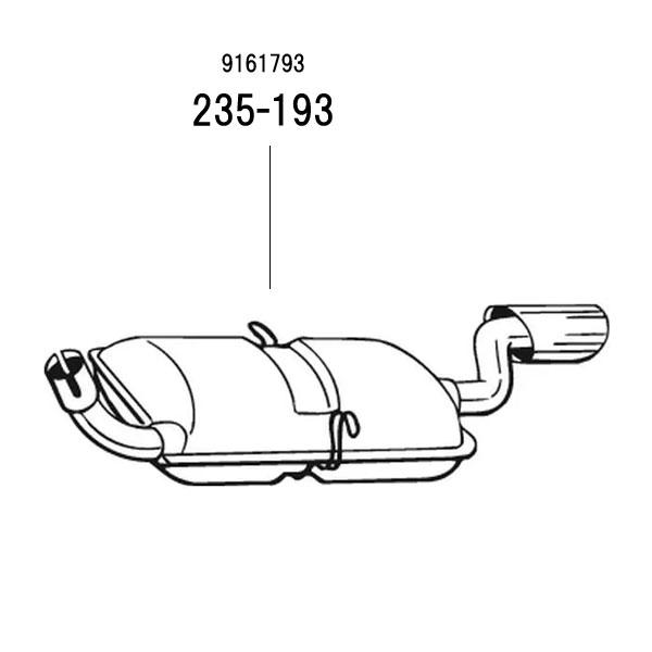 ARM 補修用 R/マフラー ボルボ S90 3.0 / V90 3.0 96〜98 9B63049B6304W 3.0-24V 150Kw - 235-193