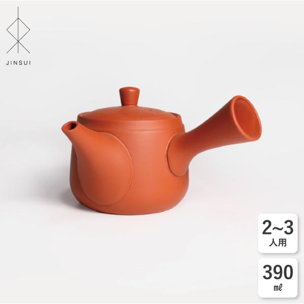 朱泥急須 常滑焼 おしゃれ 390ml 2人用 3人用 常滑急須 桶形 JINSUI
