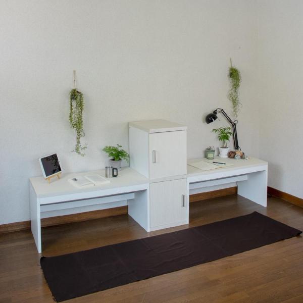 日本製 サイドボックス パソコンデスク箱 扉 スリム 薄型 ロータイプ シンプル 安い おしゃれ