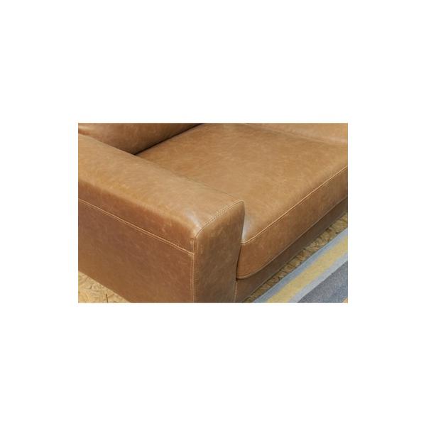 東谷 レトロモダン 三人掛け ソファ ロータイプ レザーソファ