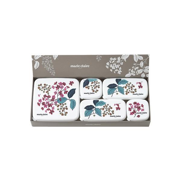ギフト 内祝 マリ・クレール フレンチライラック シール容器5点セット MC-672 出産内祝 結婚内祝 快気祝い 香典返し お供え