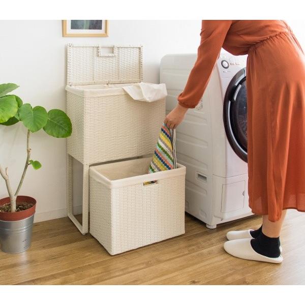 ランドリー収納 おしゃれ ランドリーボックス ランドリーラック 2段 Diario ディアリオ ディアリオ 2段 洗濯かご おしゃれ 洗濯カゴ 脱衣かご 脱衣所 洗濯物 Rb 500 お洒落 オシャレ Rb 500 アージュ輸入家具