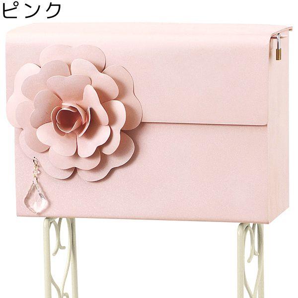 郵便ポスト おしゃれ 花 素敵 郵便受け お洒落 門扉 玄関 ピンク アイボリー 鍵付き 郵便受け お花 メールボックス ポスト Si 2491 新生活 Si 2491 アージュ輸入家具