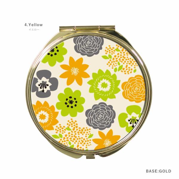 AWN ゴールド 高品質コンパクトミラー　1倍/10倍 agent-n_ete009-mirror-4yellow