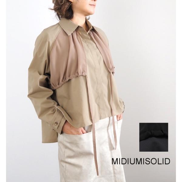 MIDIUMISOLID ミディウミソリッド  シャツ トレンチ風長袖シャツ  1-132204