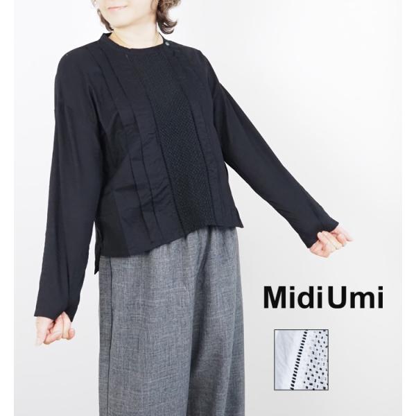MidiUmi（ミディウミ） レース切替シャツ ブラウス レディース 1