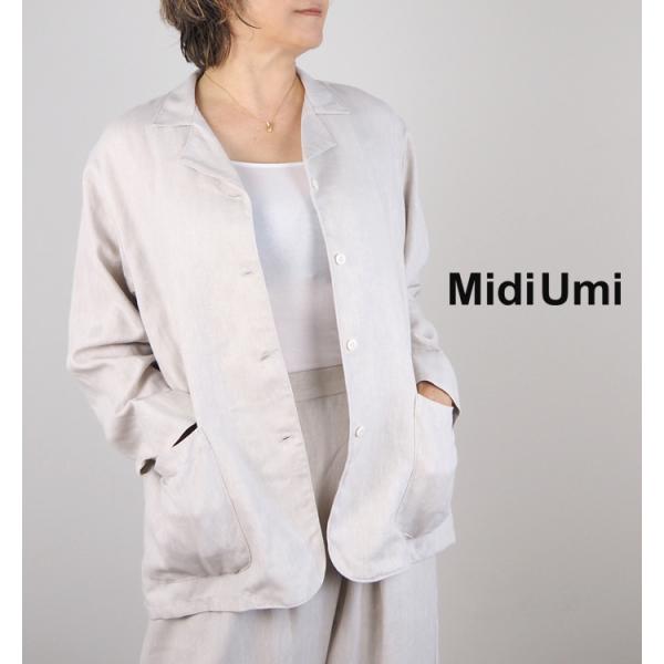 ミディウミ MidiUmi ノーザンリネンシャツジャケット レディース 2-739865