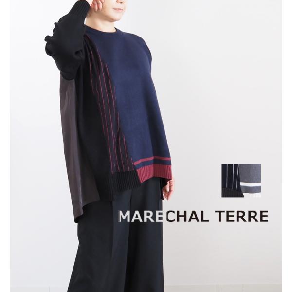 MARECHAL TERRE マルシャルテル 長袖ニット レイヤードデザイン レディース zmt254kn318