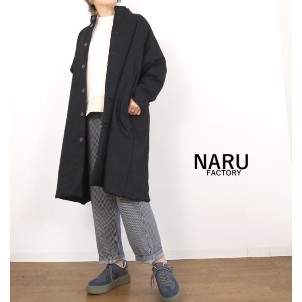 NARU factory ナルファクトリー ラグランパデットハーフコート コットンオックス レディース 665111