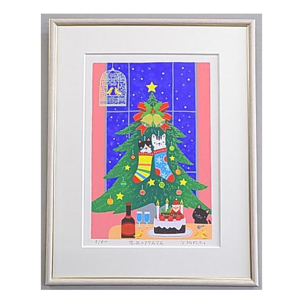 版画SDL53 窓辺のクリスマス 吉岡浩太郎