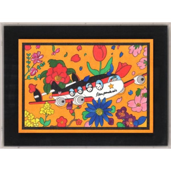 現代アート 絵画 絵画 ポップアート 花 絵 桜 チューリップ 桜 梅 椿 美術 工芸品 菜の花 パンジー ガーベラ アクリル画 あごぱん 花と飛行機 額付き Agopan Hanatohikowuki アートギャラリーモトカワヤフー店