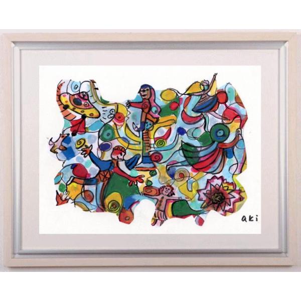 インテリア 絵画 プレゼント ミクストメディア 秋永清二 「ウェルカム