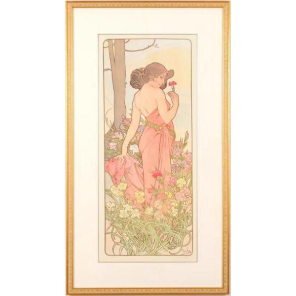 アルフォンス・ミュシャ 花・カーネーション アールヌーボー 絵画