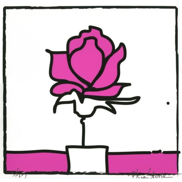 ポップアート 絵画 薔薇 花 絵 版画 ジークレー ブルー・ストーン