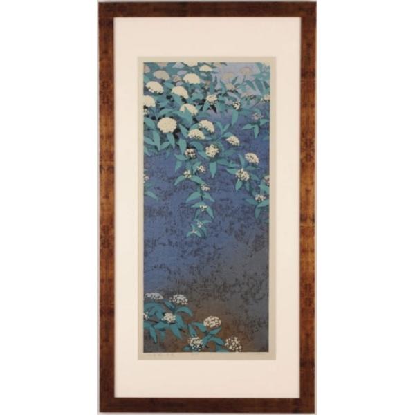 本荘正彦 小手毬月光 花 絵画 小手毬 インテリア 和風 木版画