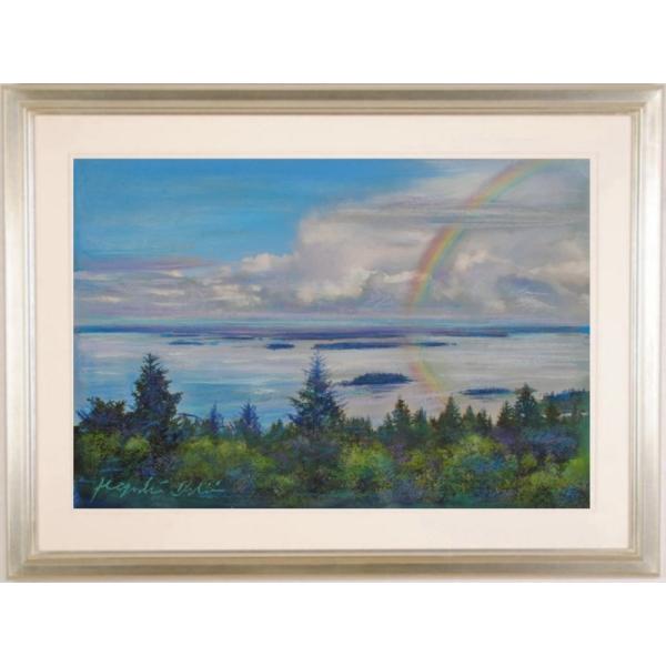 北欧 絵画 風景画 海 絵 ラップランド パステル画 石井清 「ラップ