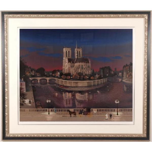 ミッシェル・ドラクロワ 夜のノートルダム パリ 絵画 風景画 フランス