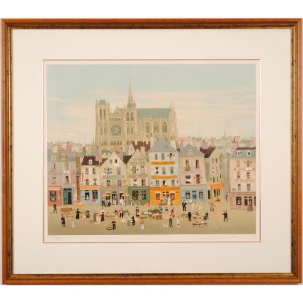 ミッシェル・ドラクロワ シャルトルの市場 フランス 風景画 絵画