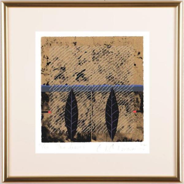 現代アート 絵画 抽象画 木の葉 絵 インテリア シルクスクリーン 版画