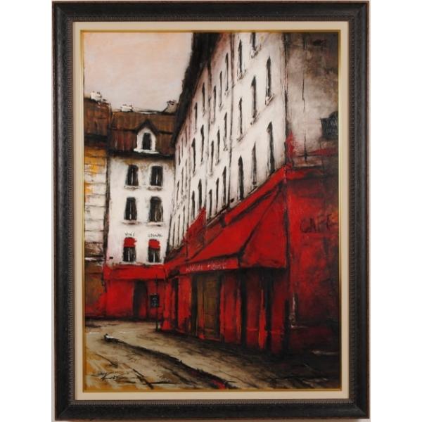 パリ 絵画 風景画 フランス 油絵 中野克彦 「路地裏で出会った風景」 額付き