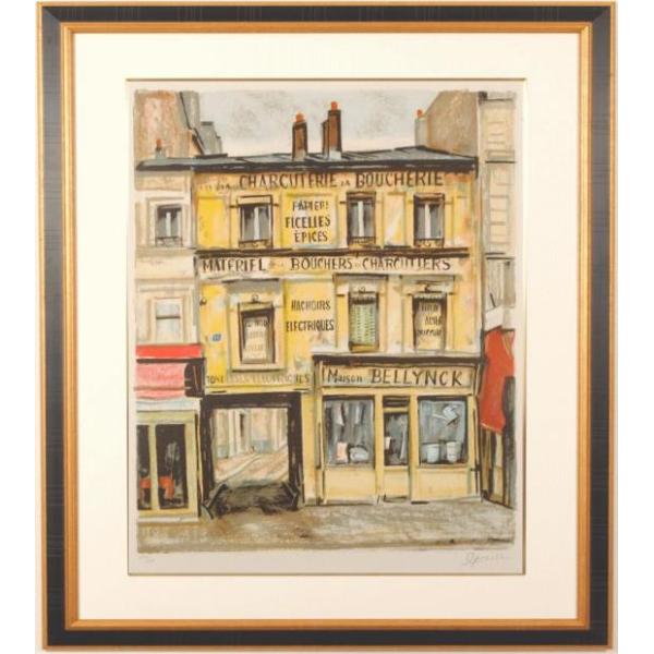荻須高徳 黄色い店 インテリア 絵画 パリ フランス 風景画 リトグラフ