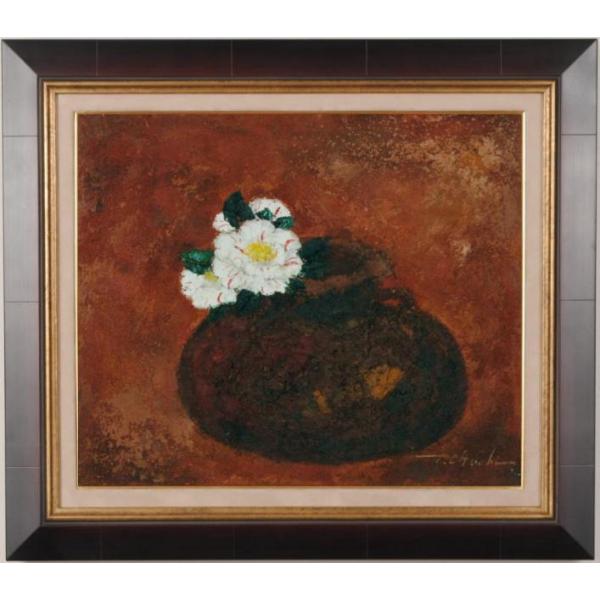 油彩画「藪椿」小口卓也 SM 油彩画「藪椿」小口卓也 SM