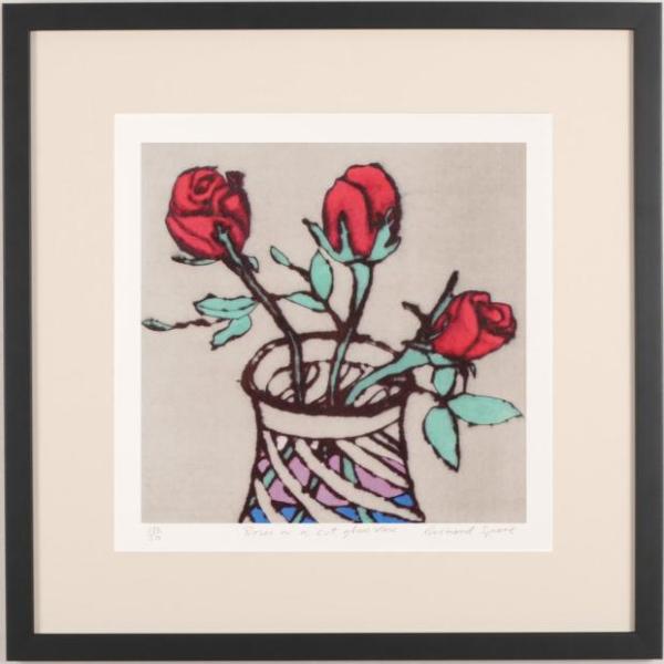 リチャード・スペア　版画　「日本の花器とゆり」 リチャードスペア ポスター 6993|アート＆フレーム|絵と額縁の専門店