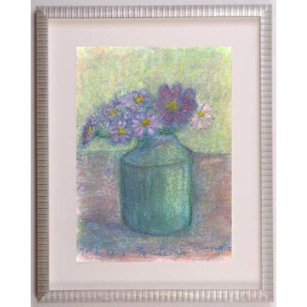 値下げ　原画　花　額付き　静物画　絵画　アクリル画　現代アート　一点物 原画 花 静物画 絵画 アクリル画 現代アート 細密画 手描き 一点物