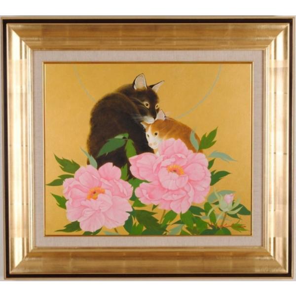 猫 絵画 油絵 油彩画 高橋伸子 「らんでぶー」 額付き : アート 猫 絵画 油絵 油彩画 高橋伸子 「らんでぶー」 額付き : アート