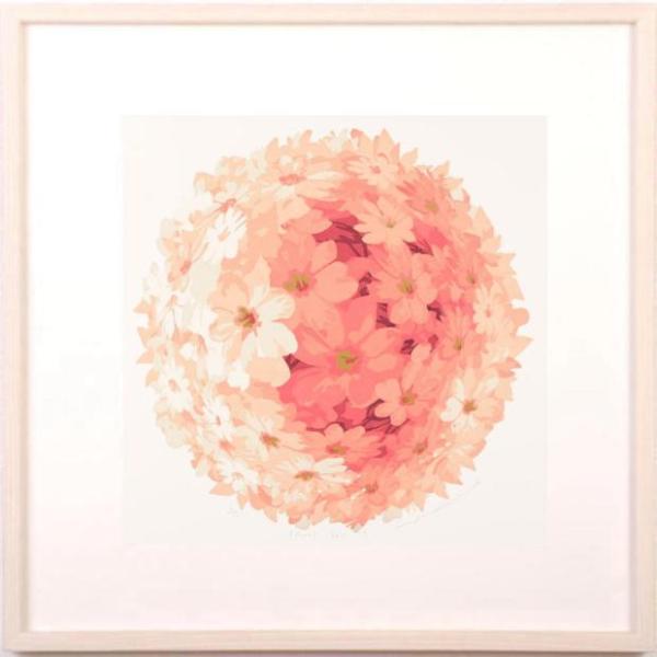 吉村明子 Floral ball 1 花 絵画 桜草 インテリア シルクスクリーン