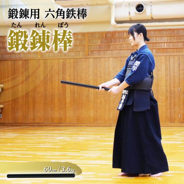 素振り トレーニング 鍛錬棒 60cm 3.6kg  二尺 振棒 六角鉄棒 剣道 鉄刀 野球 ゴルフ 鍛錬具 体幹トレーニング 筋トレ