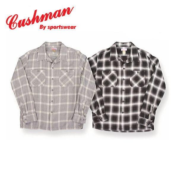 クッシュマン オンブレチェックオープンシャツ CUSHMAN メンズ