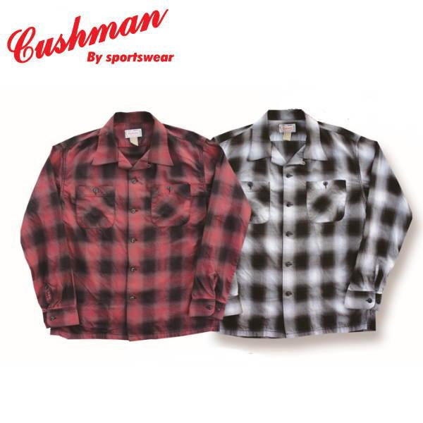 CUSHMAN クッシュマン オンブレチェックオープンカラーシャツ CUSHMAN クッシュマン オンブレチェックオープンカラーシャツ