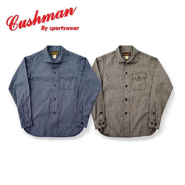 クッシュマン 25442 コットンリネン シャンブレーシャツ XL CUSHMAN（クッシュマン） ミックスシャンブレーマリンシャツ メンズ