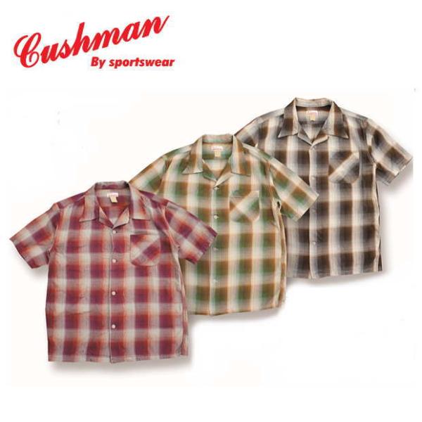 CUSHMAN（クッシュマン） オンブレチェックオープンカラーシャツ