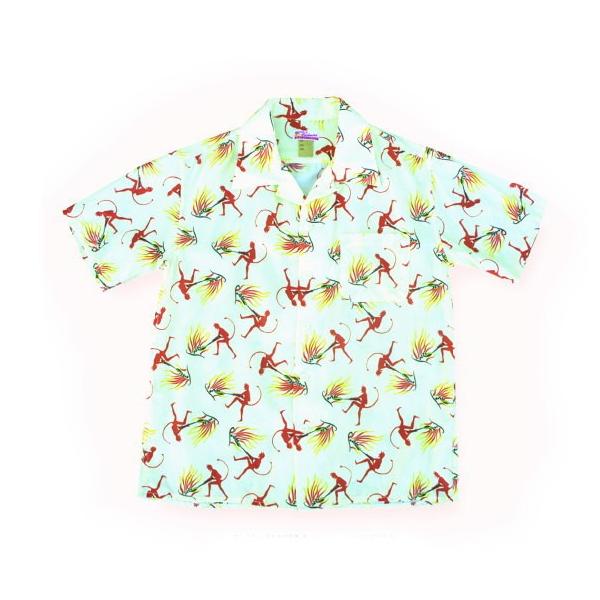 クッシュマン　アロハシャツ　釣り　フィッシング　魚　毛針　柄シャツ　黄色　半袖 m20737826677_1.jpg?1713269509