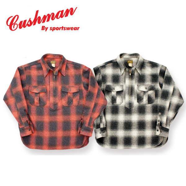 CUSHMAN（クッシュマン） コットンツイードチェックハーフジップワーク