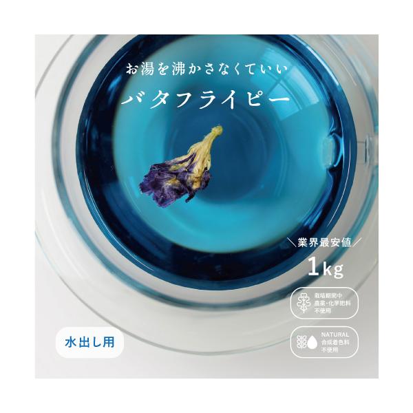 バタフライピー　水出し用　1kg　水出しバタフライピー 水出し用　ホール　1000g　大容量　業務用　お徳用　業界最安値　ハーブティー　カフェ　Butterfly pea