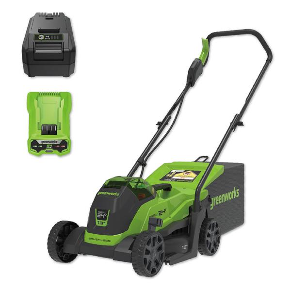 グリーンワークス) LM24BA5 充電式手押し式芝刈機 (刈幅:330mm) (24V