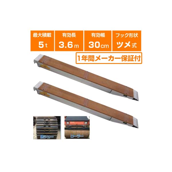 ALINCO（アルインコ） アルミブリッジ 5t 3.6m 2本セット 昭和ブリッジ