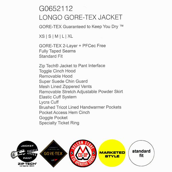 スノーボード ウエア ジャケット ウエアーmens 21 ジャケット Snow Volcom ボルコム Longo Gore Tex Gore Tex Jacket ロンゴゴアジャケット 21 Jk Vlc Gblu スポーツマーケットm2c